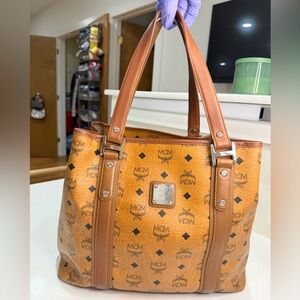 MCM Cognac Visetos Tote Bag